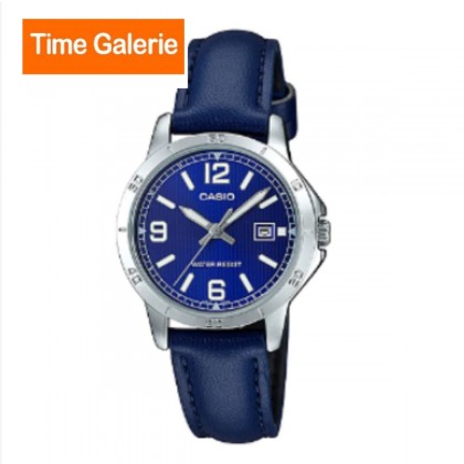 Casio General LTP-V004L-2B Navy Blue Leather Band Women Watch
