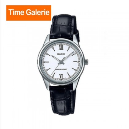 Casio LTP-V005L-7B2 Quartz White Dial Stainless Steel Case Black Leather Strap Women's Watch Casio LTP-V005L-7B2 Quartz White Dial Stainless Steel Case Black Leather Strap Women's Watch