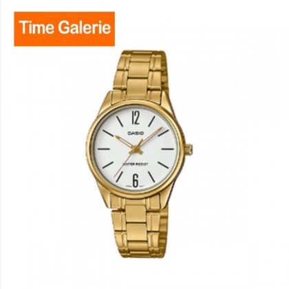 Casio LTP-V005G-7BUDF Analog Gold Tone White Dial 3-Hand Analog Unisex Watch 
