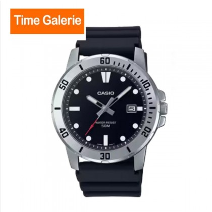 Casio General MTP-VD01-1EV Black Resin Band Men Watch Casio General MTP-VD01-1EV Black Resin Band Men Watch