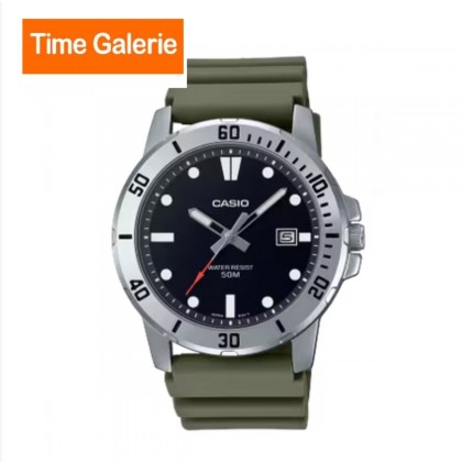 Casio General MTP-VD01-3EV Green Resin Band Men Watch