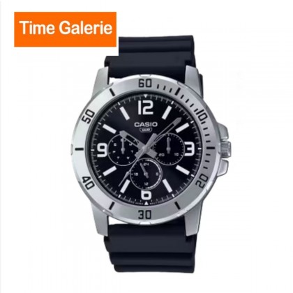 Casio General MTP-VD300-1B Black Resin Band Men Watch Casio General MTP-VD300-1B Black Resin Band Men Watch