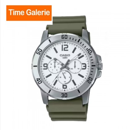 Casio General MTP-VD300-3B Green Resin Band Men Watch Casio General MTP-VD300-3B Green Resin Band Men Watch