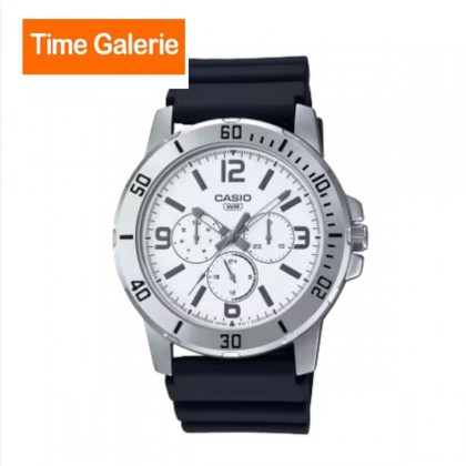 Casio General MTP-VD300-7B Black Resin Band Men Watch Casio General MTP-VD300-7B Black Resin Band Men Watch