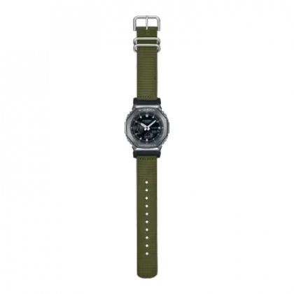 Casio G-shock GM-2100CB-3A Green Cloth Band Men Watch