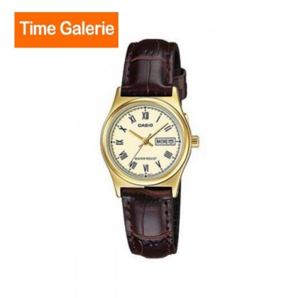 Casio Day Date Quartz Leather Strap Ladies Watch LTP-V006GL-9B Casio Day Date Quartz Leather Strap Ladies Watch LTP-V006GL-9B