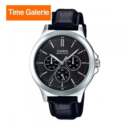 Casio General MTP-V300L-1A Black Leather Band Men Watch
