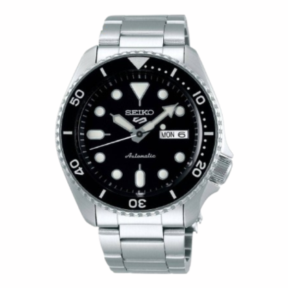 Seiko 5 Sports Superman SRPD55K1 Automatic 100M Black Dial Silver Stainless Steel Bracelet Men Watch Seiko 5 Sports Superman SRPD55K1 Automatic 100M Black Dial Silver Stainless Steel Bracelet Men Watch