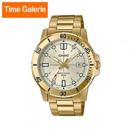 Casio General MTP-VD01G-9EV Men's Enticer Gold Tone Stainless Steel Gold Dial Casual Analog Sporty Watch Casio General MTP-VD01G-9EV Men's Enticer Gold Tone Stainless Steel Gold Dial Casual Analog Sporty Watch