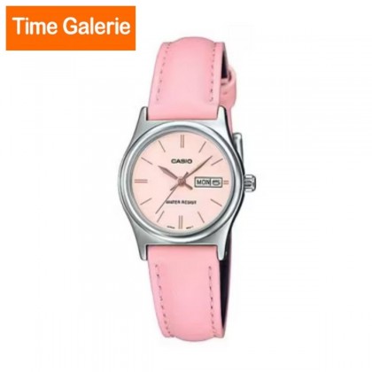 Casio General LTP-V006L-4B Quartz Silver-Tone Stainless Steel Case Pink Leather Strap Women's Watch Casio General LTP-V006L-4B Quartz Silver-Tone Stainless Steel Case Pink Leather Strap Women's Watch