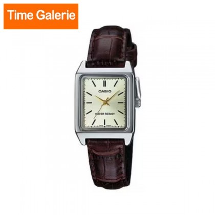 Casio General LTP-V007L-9E Quartz Analog Chrome Plated Case Leather Strap Women's Watch Casio General LTP-V007L-9E Quartz Analog Chrome Plated Case Leather Strap Women's Watch