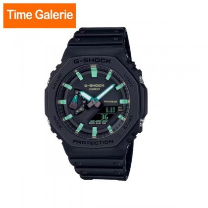 Casio G-Shock Teal and Brown Series GA-2100RC-1A Black Resin Band Men Sport Watch