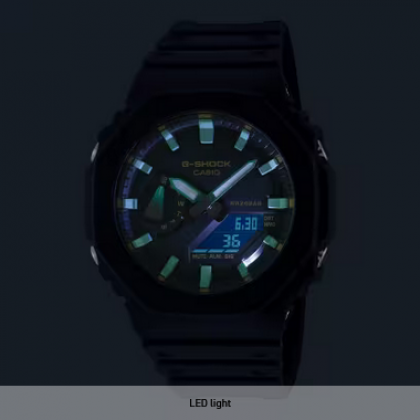 Casio G-Shock Teal and Brown Series GA-2100RC-1A Black Resin Band Men Sport Watch
