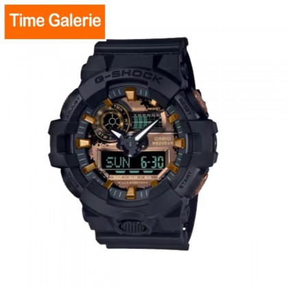 Casio G-Shock Teal and Brown Series GA-700RC-1A Black Resin Band Men Sport Watch