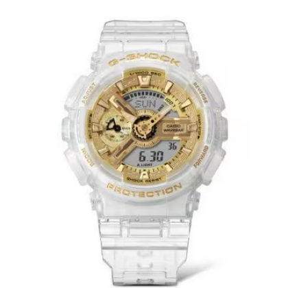 Casio G-Shock GMA-S110SG-7ADR White Strap with Gold Dial Analog-Digital Unisex Watch Casio G-Shock GMA-S110SG-7ADR White Strap with Gold Dial Analog-Digital Unisex Watch