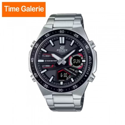 Casio Edifice EFV-C110D-1A4V Silver Stainless Steel Band Digital-Analog Men Watch Casio Edifice EFV-C110D-1A4V Silver Stainless Steel Band Digital-Analog Men Watch