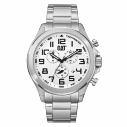 CAT PU.243.11.211 Operator 45 mm Chronograph Stainless Steel Strap with White Dial Men's Watch CAT PU.243.11.211 Operator 45 mm Chronograph Stainless Steel Strap with White Dial Men's Watch