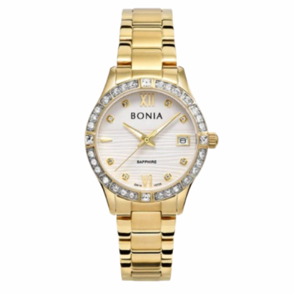 Bonia BNB10725-2213S Gold Stainless Steel Strap Analog Women Watch 