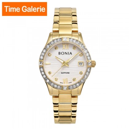 Bonia BNB10725-2213S Gold Stainless Steel Strap Analog Women Watch 