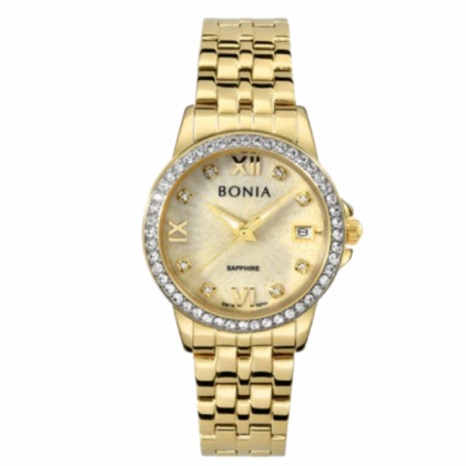 Bonia BNB10741-2223S Full Gold Stainless Steel Strap Analog Women Watch 