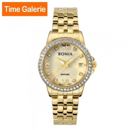 Bonia BNB10741-2223S Full Gold Stainless Steel Strap Analog Women Watch 