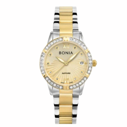 Bonia BNB10742-2127S Silver/Gold Stainless Steel Strap with Champagne Dial Analog Women Watch Bonia BNB10742-2127S Silver/Gold Stainless Steel Strap with Champagne Dial Analog Women Watch