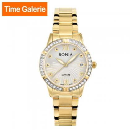 Bonia BNB10742-2217S Full Gold Stainless Steel Strap with White Dial Analog Women Watch Bonia BNB10742-2217S Full Gold Stainless Steel Strap with White Dial Analog Women Watch