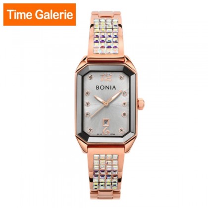 Bonia BNB10744-2515 Rose Gold Stainless Steel Strap with Silver Dial Analog Women Watch Bonia BNB10744-2515 Rose Gold Stainless Steel Strap with Silver Dial Analog Women Watch