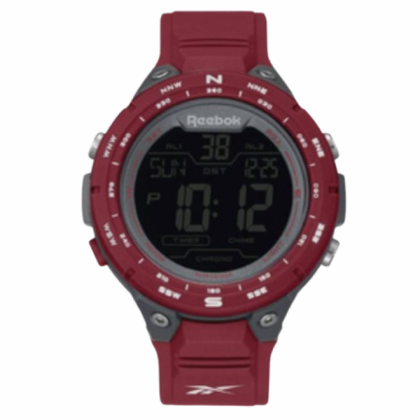 Reebok Slam RV-SLM-G9-PAPR-BR Excellent Red PU with SS Buckle Digital Men Watch 