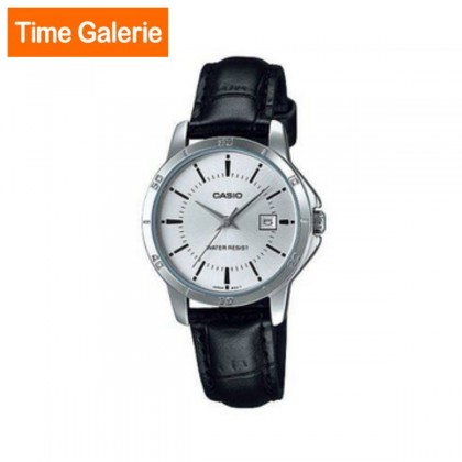 Casio General LTP-V004L-7A Black Strap with White DIal Women's Analog Watch Casio General LTP-V004L-7A Black Strap with White DIal Women's Analog Watch