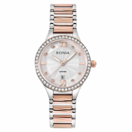Bonia Japanese Quartz B10700-2613s Silver/ Rose Gold Stainless Steel Strap with Silver Dial Analog Women Watch Bonia Japanese Quartz B10700-2613s Silver/ Rose Gold Stainless Steel Strap with Silver Dial Analog Women Watch