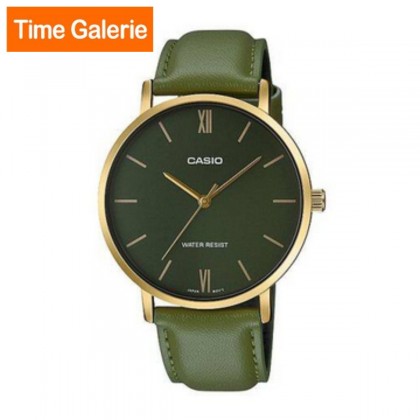 Casio General MTP-VT01GL-3B Green Leather Band Men Watch Casio General MTP-VT01GL-3B Green Leather Band Men Watch