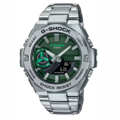 Casio G-Shock GST-B500AD-3A Bluetooth G-Steel Strap with Green Dial Analog-Digital Men Watch Casio G-Shock GST-B500AD-3A Bluetooth G-Steel Strap with Green Dial Analog-Digital Men Watch