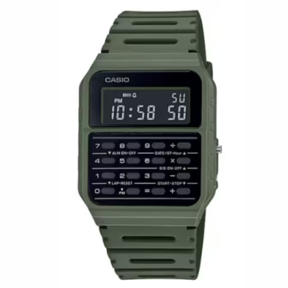 [FREE Casio Calculator] Casio Vintage CA-53WF-3B Green Strap Calculator Men Watch
