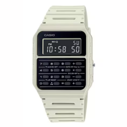 [FREE Casio Calculator] Casio Vintage CA-53WF-8B White Strap Calculator Men Watch