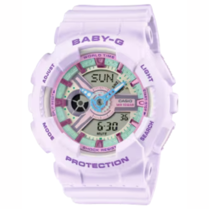 Casio Baby-G Metallic Dial Series BA-110XPM-6A Light Purple Resin Band Women Sports Watch