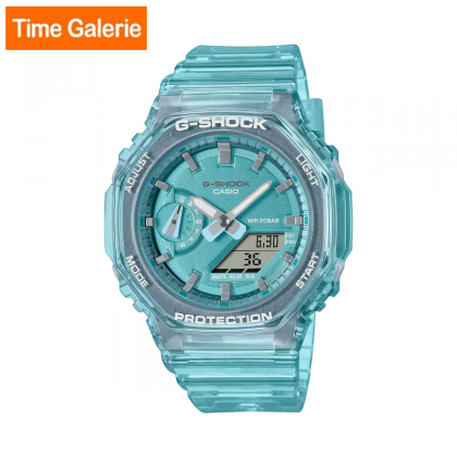 Casio G-Shock GMA-S2100SK-2A Metallic Skeleton Series Crystal Blue Translucent Resin Band Sports Analog-Digital Women Watch
