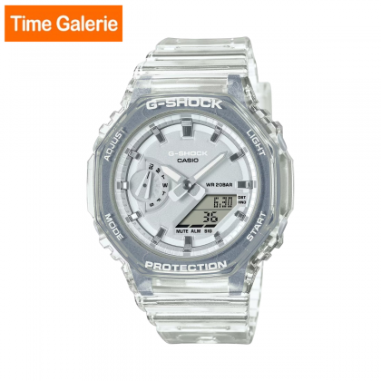 Casio G-Shock GMA-S2100SK-7A Metallic Skeleton Series Crystal White Translucent Resin Band Sports Analog-Digital Women Watch