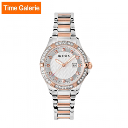 Bonia Women Elegance BNB10697-2617S Silver/Rose Gold Stainless Steel Strap with Silver DIal Analog Watch Bonia Women Elegance BNB10697-2617S Silver/Rose Gold Stainless Steel Strap with Silver DIal Analog Watch