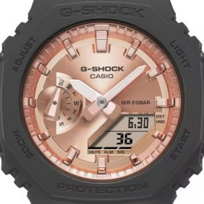 Casio G-Shock GMA-S2100MD-1A Black Resin Band with Rose Gold Dial Analog-Digital Women Watch