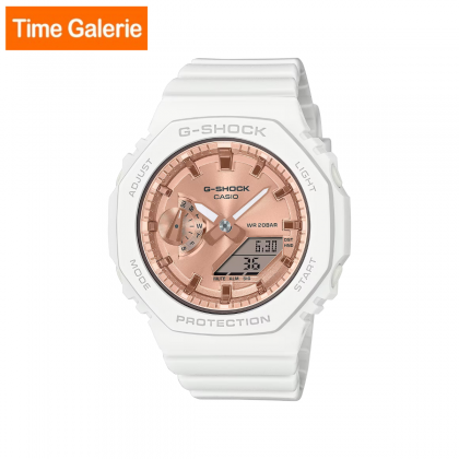 Casio G-Shock GMA-S2100MD-7A White Resin Band with Rose Gold Dial Analog-Digital Women Watch