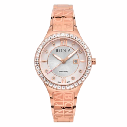 Bonia Women Elegance BNB10757-2517S Rose Gold Stainless Steel Strap with White Dial Women Watch Bonia Women Elegance BNB10757-2517S Rose Gold Stainless Steel Strap with White Dial Women Watch