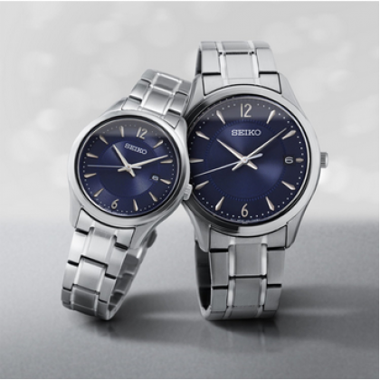 Seiko SUR425P1 Classic Quartz with Blue Dial Analog Women Watch