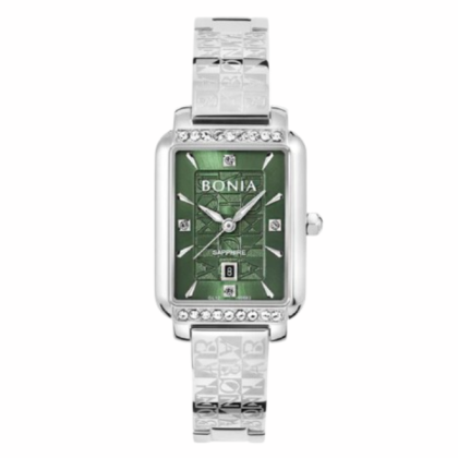 Bonia Monogram BNB10683-2392S Stainless Steel Strap with Green Dial Women Analog Watch Bonia Monogram BNB10683-2392S Stainless Steel Strap with Green Dial Women Analog Watch