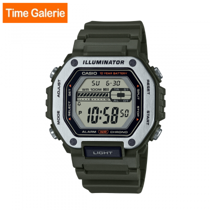 Casio General MWD-110H-3AV Metal Bezal with Green Strap Men Watch Casio General MWD-110H-3AV Metal Bezal with Green Strap Men Watch