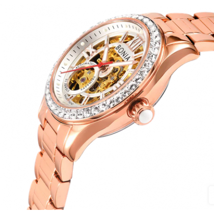 Bonia BNB10747-2513S Automatic Rose Gold Stainless Steel Strap Analog Women Watch Bonia BNB10747-2513S Automatic Rose Gold Stainless Steel Strap Analog Women Watch