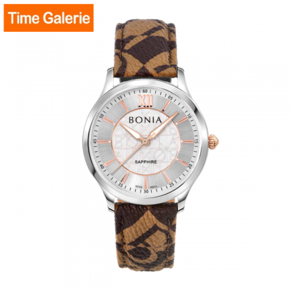 Bonia Monogram BNB10771-1313 Brown Monogram Leather Strap Men Watch Bonia Monogram BNB10771-1313 Brown Monogram Leather Strap Men Watch