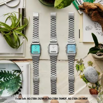 Casio Vintage AQ-230A-7A Silver Stainless Steel Band Men Watch / Women Watch Casio Vintage AQ-230A-7A Silver Stainless Steel Band Men Watch / Women Watch