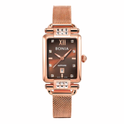 Bonia Women Elegance BNB10759-2547S Square Rose Gold Stainless Steel Women Watch Bonia Women Elegance BNB10759-2547S Square Rose Gold Stainless Steel Women Watch