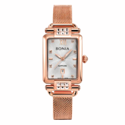 Bonia Women Elegance BNB10759-2517S Square Rose Gold Stainless Steel Women Watch Bonia Women Elegance BNB10759-2517S Square Rose Gold Stainless Steel Women Watch